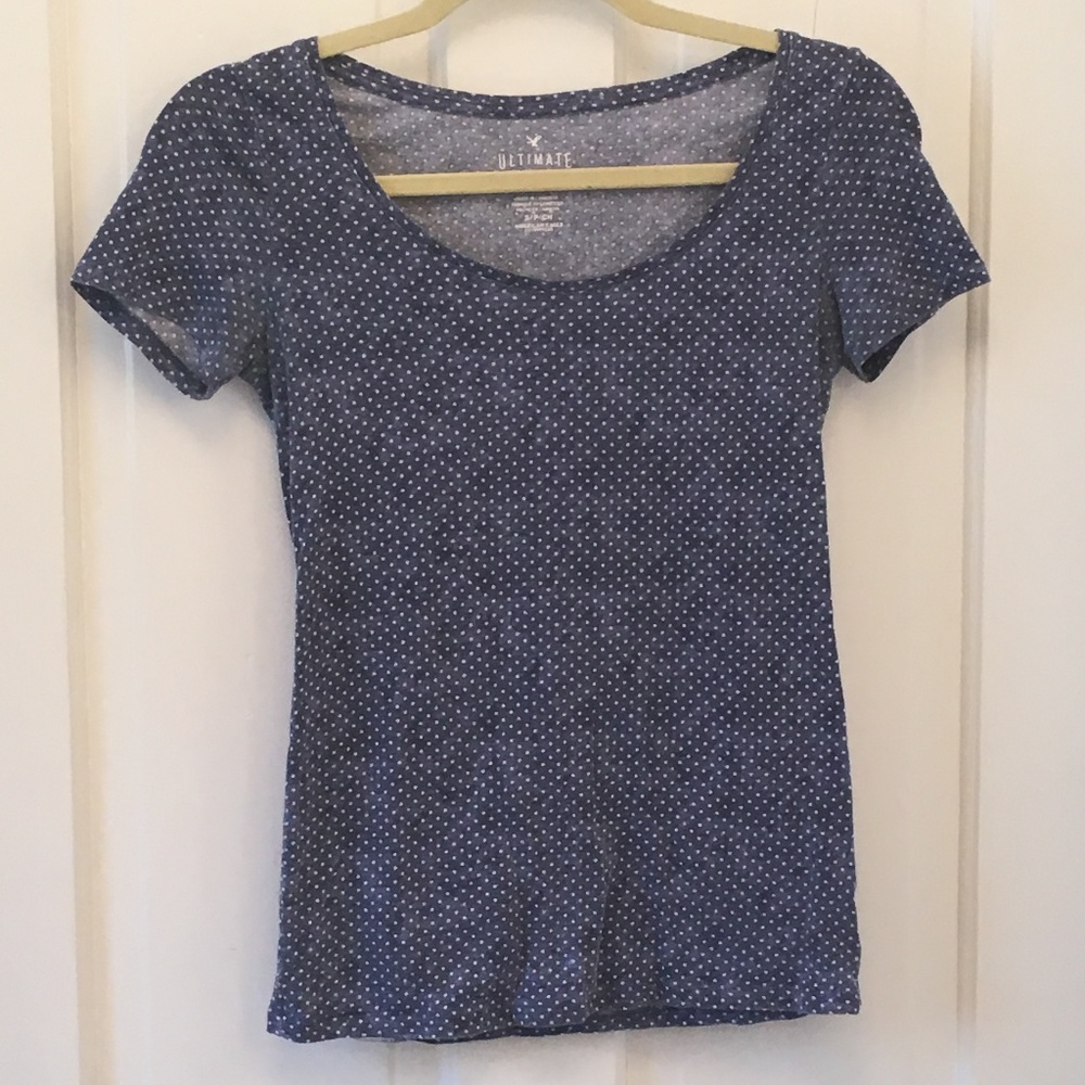 Blue polka dot tee